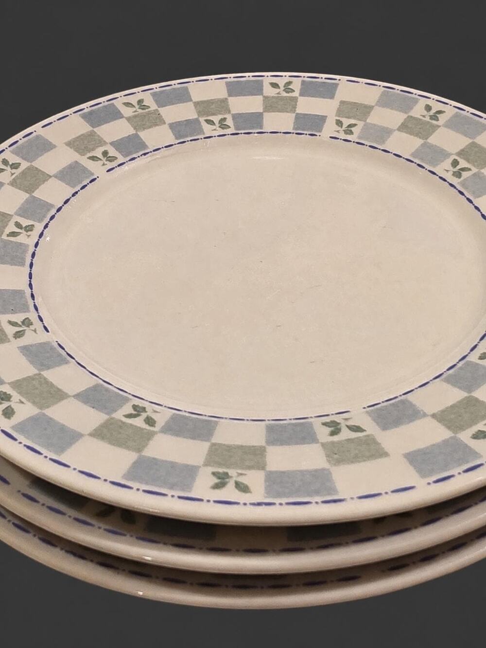 Vintage Oneida Katrin Stoneware Salad Plates Set 3 Replacement Cottage Dishware